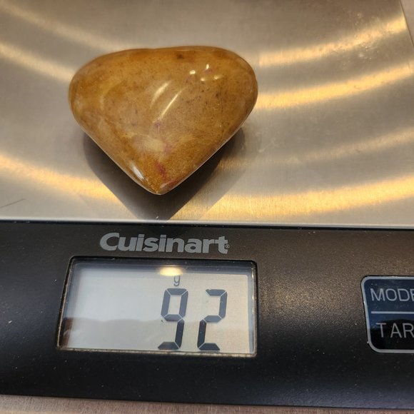 Peruvian Yellow Onyx Natural Stone Heart Rock Mineral Valentine - Picture 11 of 11